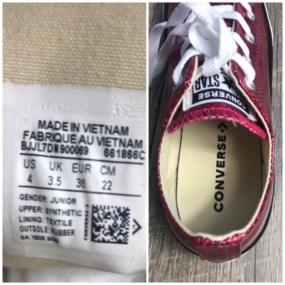 Converse Ctas OX Pink POP Natural Glitter J/W - Picture 7 of 8